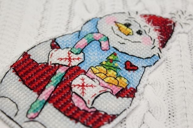 Snowman with Treats Cross Stitch Kit   фото 4