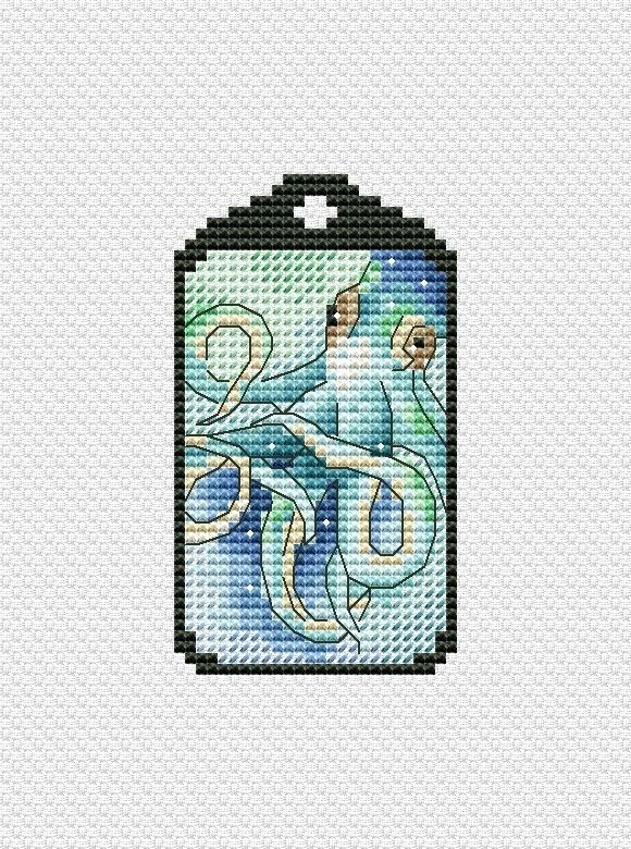 Octopus Keychain Cross Stitch Pattern фото 1