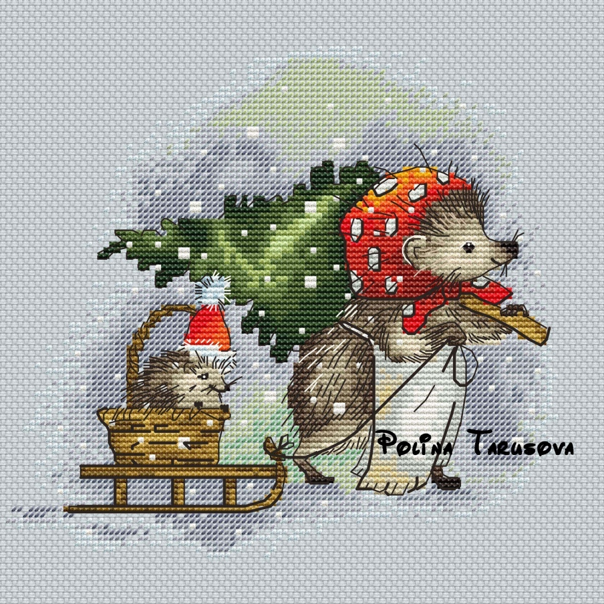 Hedgehogs. Home from the Forest Cross Stitch Pattern фото 1