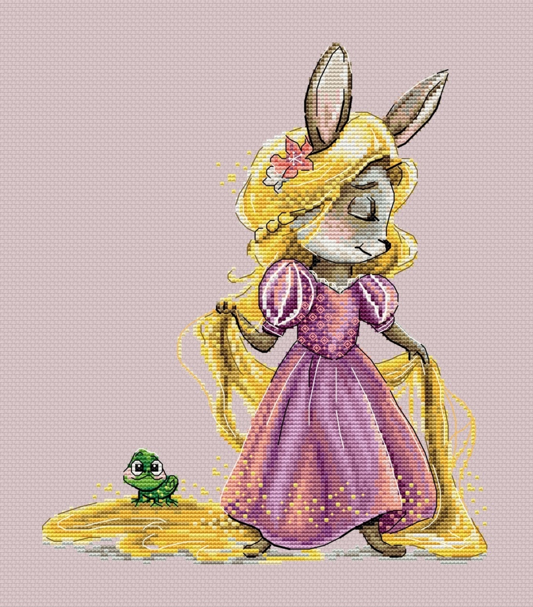Bunny Rapunzel Cross Stitch Pattern фото 2
