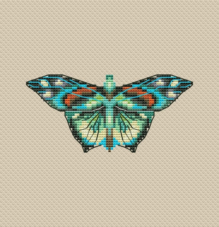 Butterfly Erasmia Pulehera Cross Stitch Pattern фото 1