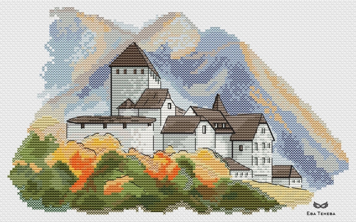 Autumn Castle 3 Cross Stitch Pattern фото 1