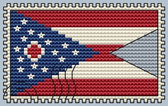 Ohio Postage Stamp Cross Stitch Pattern фото 1