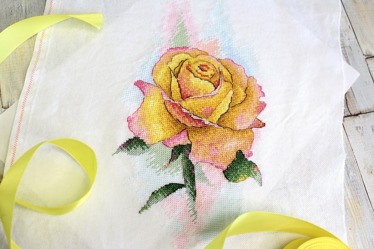 Yellow Rose Cross Stitch Kit фото 4