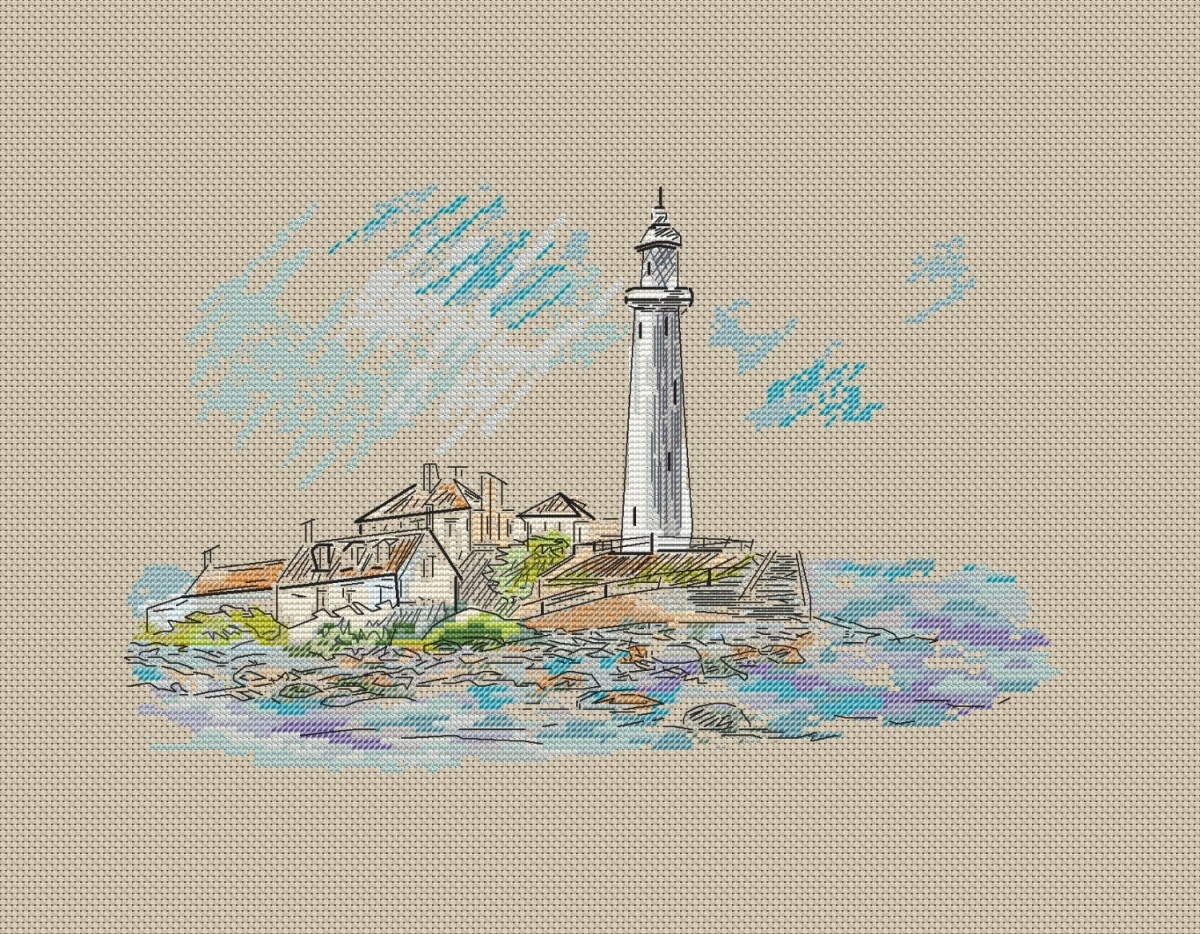 White Lighthouse Cross Stitch Pattern фото 2