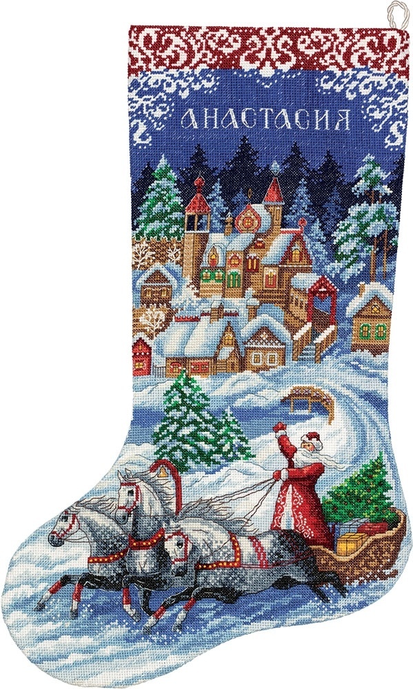 Christmas stocking Cats cross-stitch design - Free Cross-stitch patterns