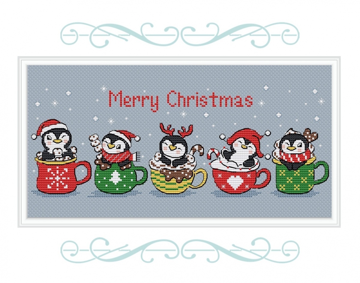 Christmas Penguins Cross Stitch Pattern фото 2