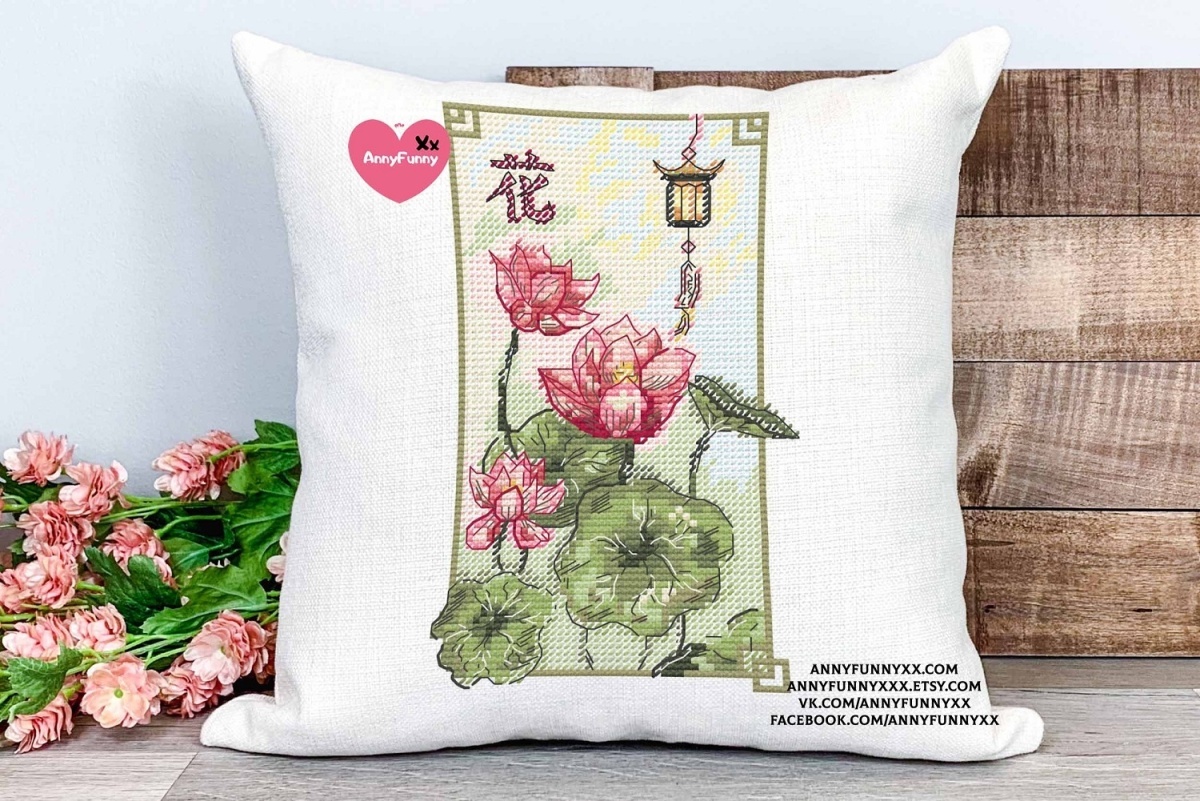 Flowers of the East. Lotus Cross Stitch Pattern фото 9