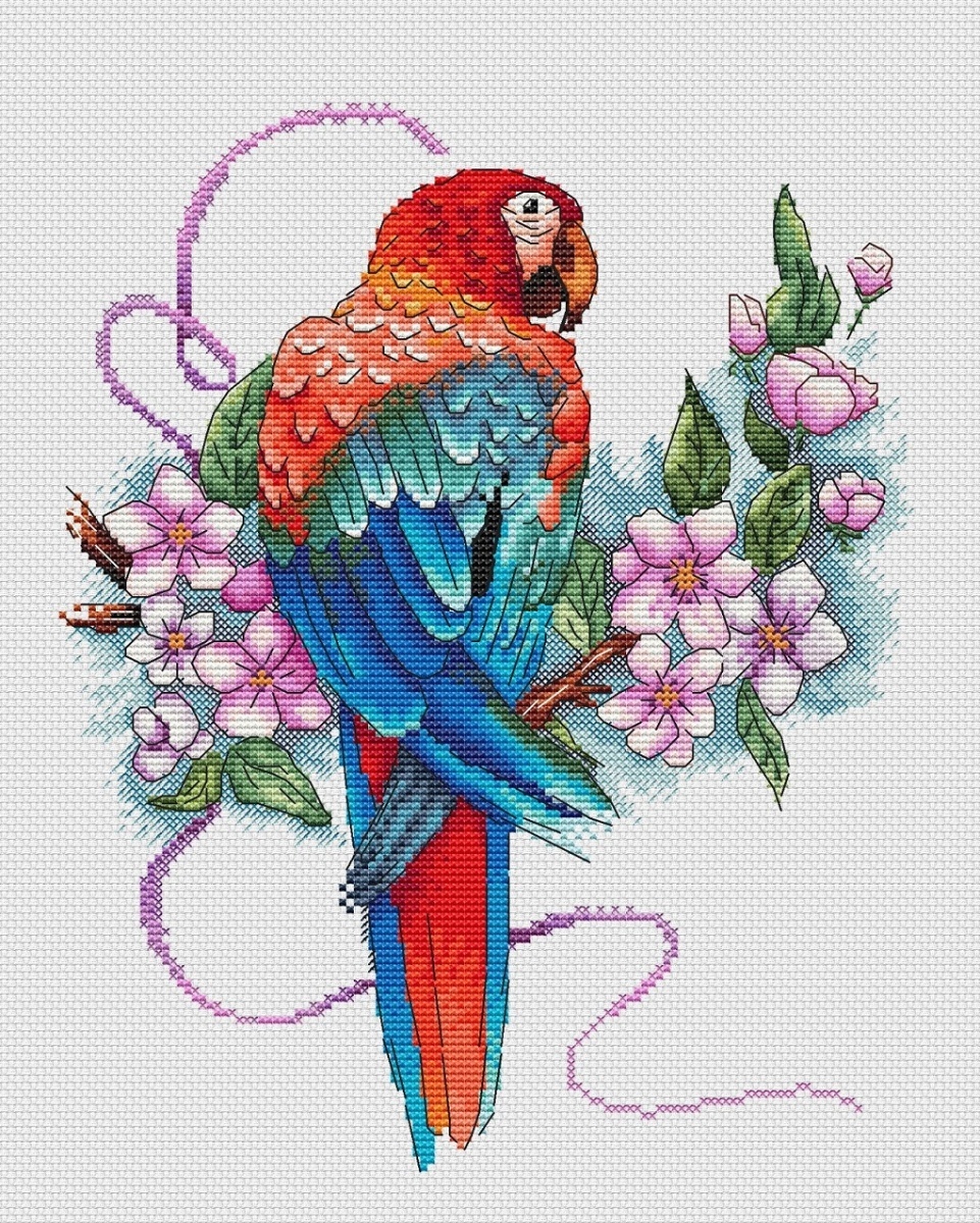 A Parrot Cross Stitch Pattern фото 1