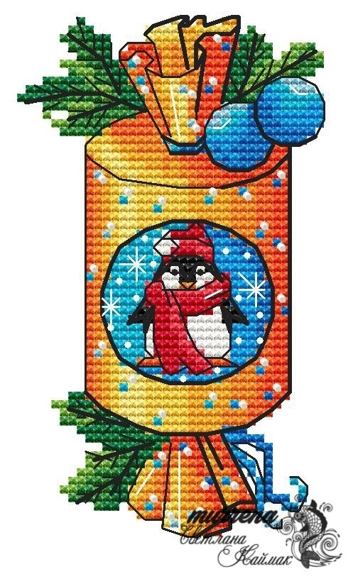 Firecracker. Penguin Cross Stitch Pattern фото 1