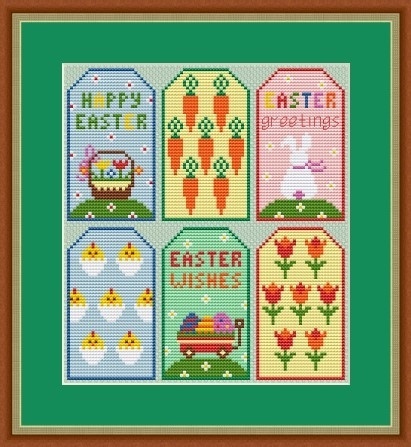 Easter Tags Cross Stitch Pattern фото 1