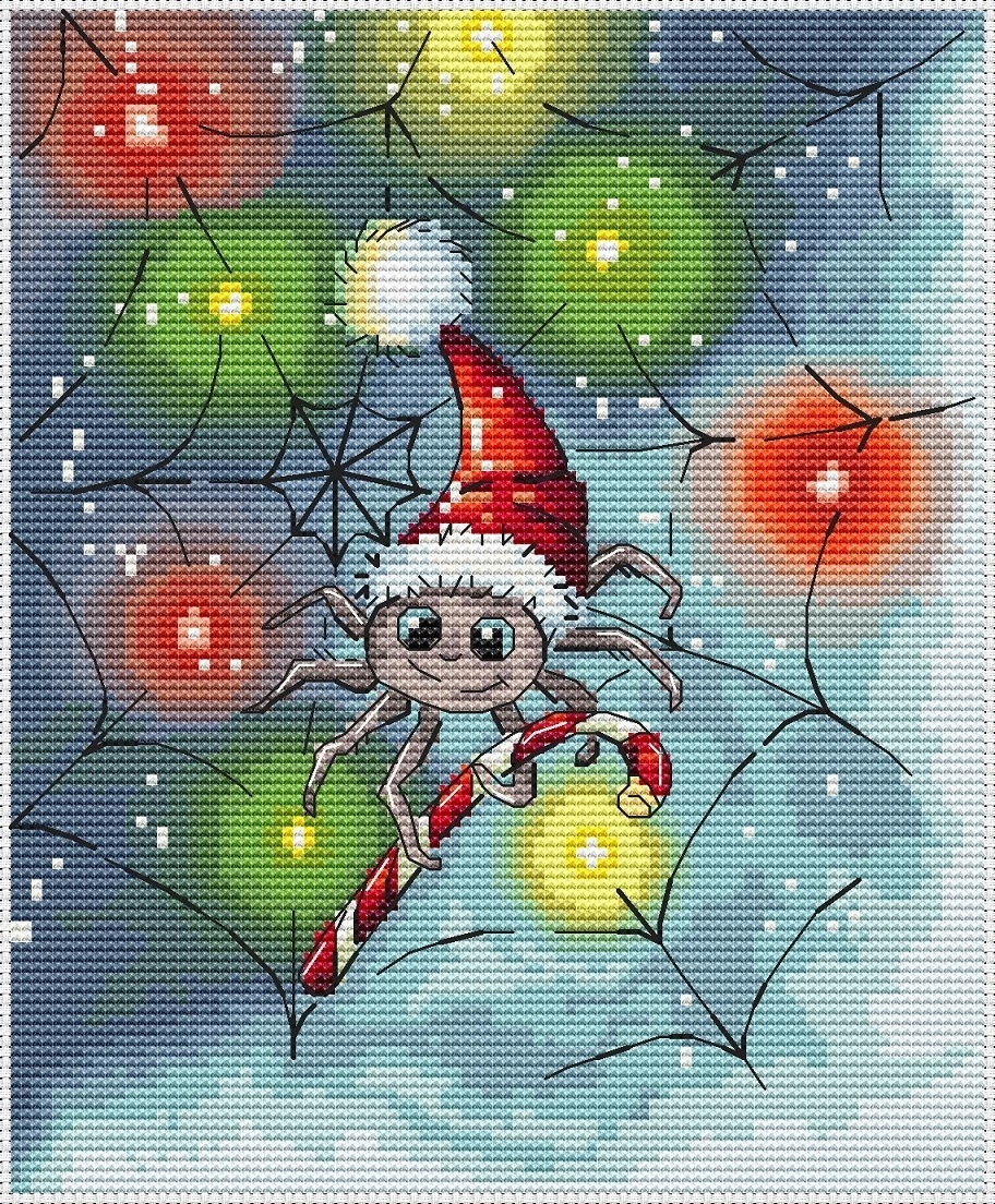 Christmas Spider Cross Stitch Pattern фото 1