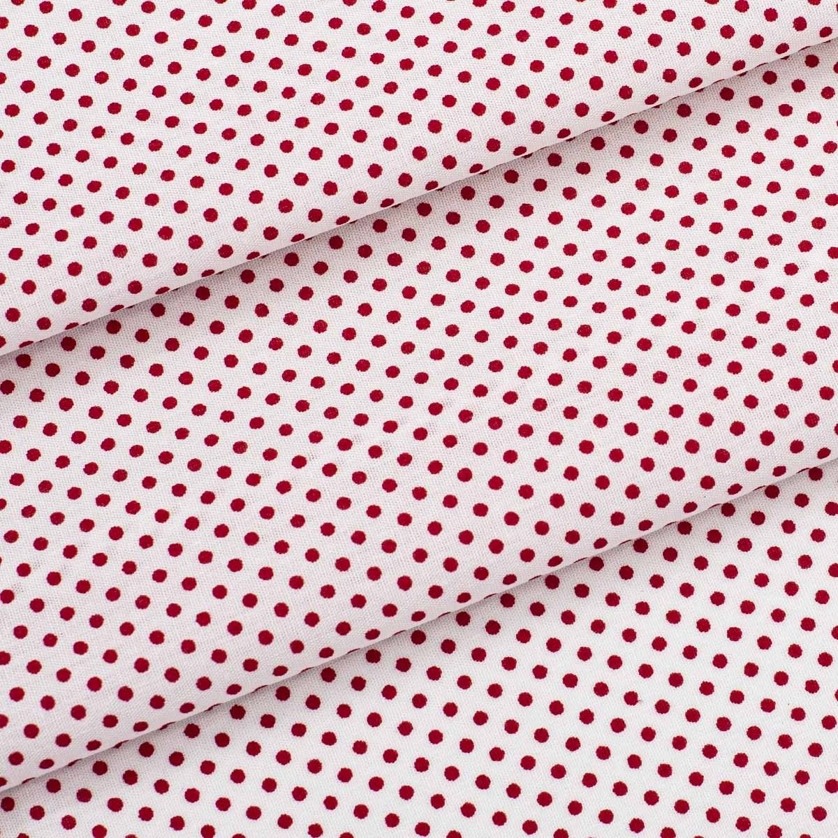White and Red Small Polka Dots Patchwork Fabric фото 1