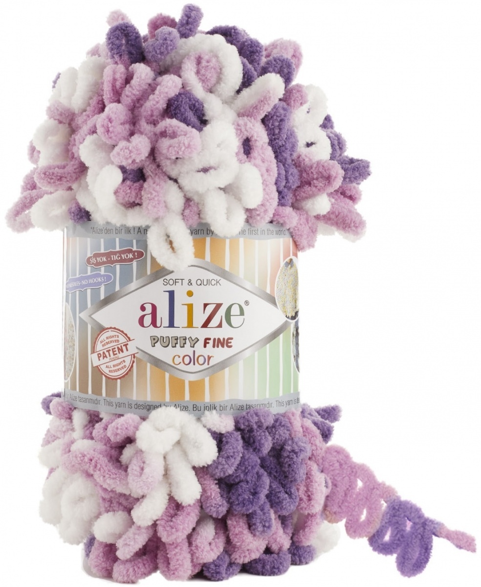 Alize Puffy Fine Color, 100% Micropolyester 5 Skein Value Pack, 500g фото 16