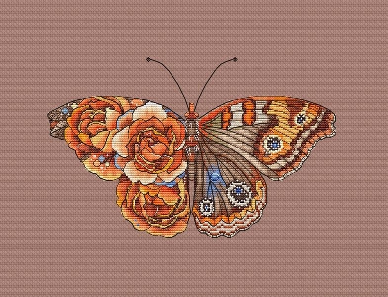 Amber Butterfly Cross Stitch Pattern фото 5