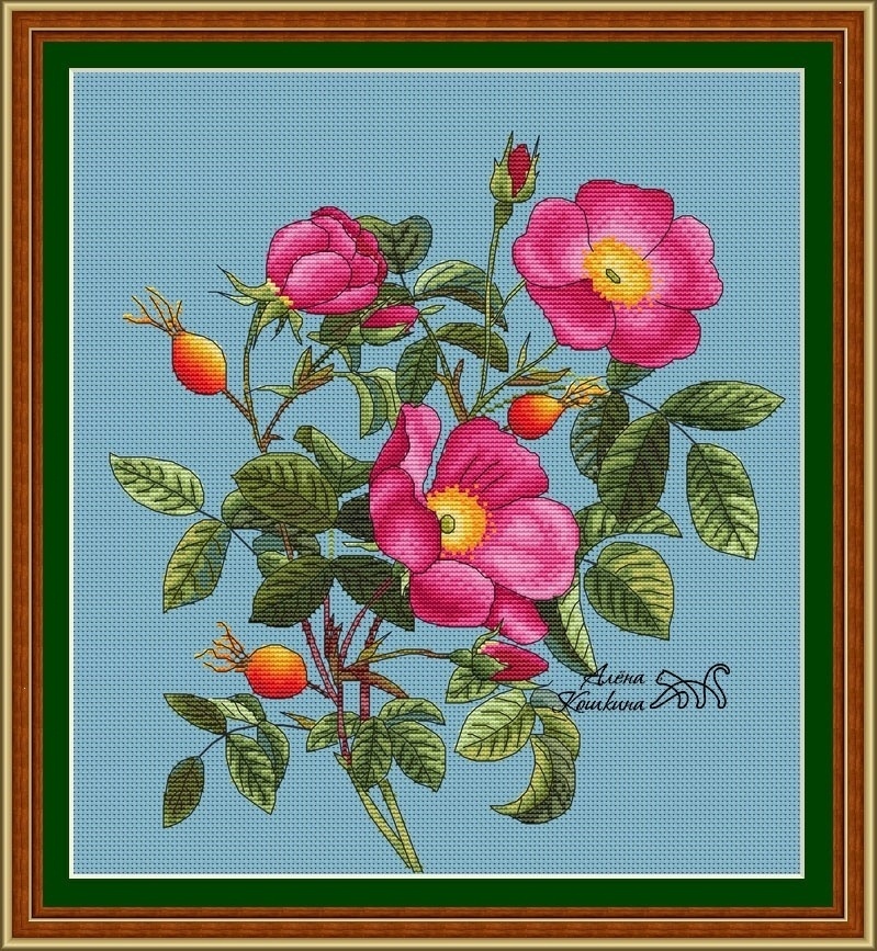 Rose Hip Cross Stitch Pattern фото 1
