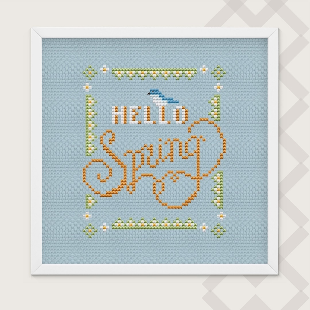 Hello Spring Cross Stitch Pattern фото 1