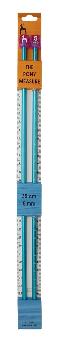 Single-pointed knitting needles with measuring scale, 5,00 mm/ 35 cm фото 1