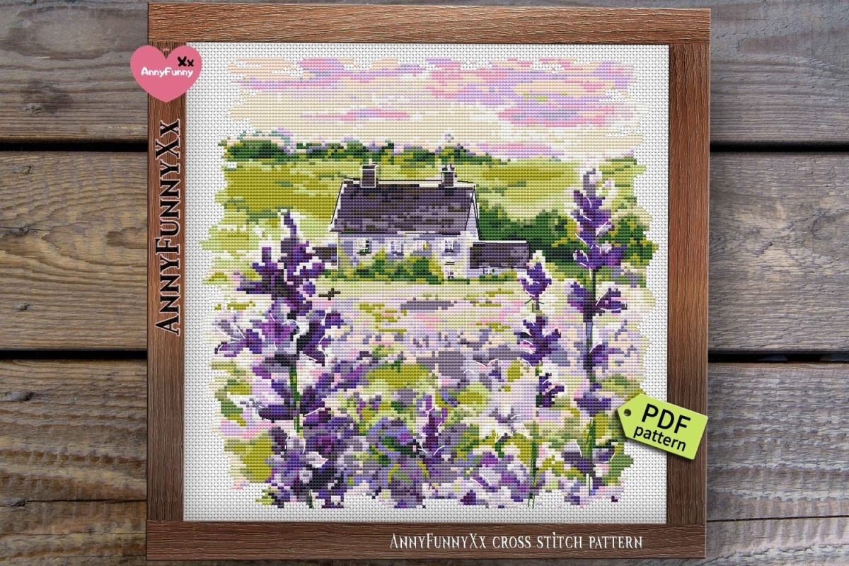 Lavender Provence Cross Stitch Pattern фото 3