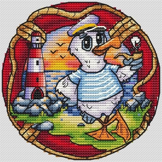 Seagull Boatswain Cross Stitch Pattern фото 1
