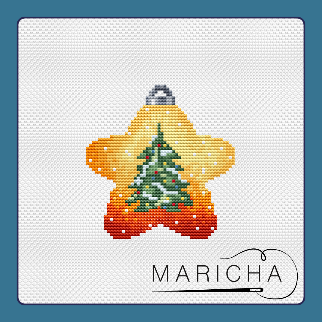 Christmas Stars. Christmas Tree Cross Stitch Pattern фото 1