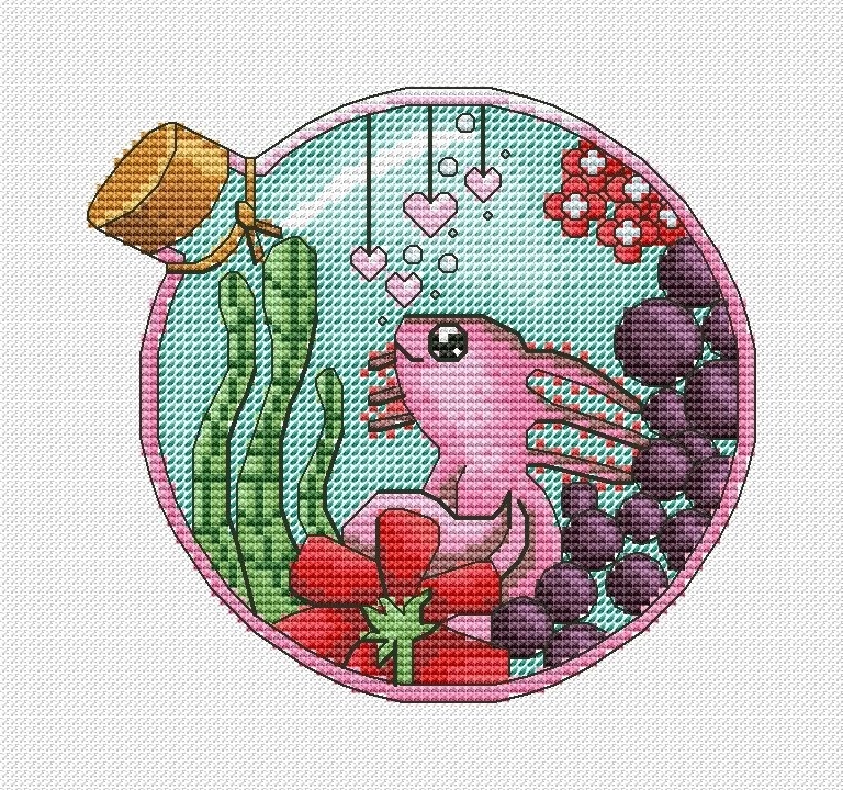 Axolotl Cross Stitch Pattern фото 1