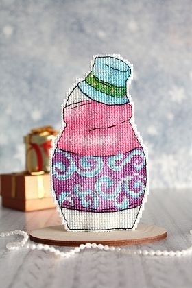 Cross Stitch Kit Snowman with Gifts  фото 3