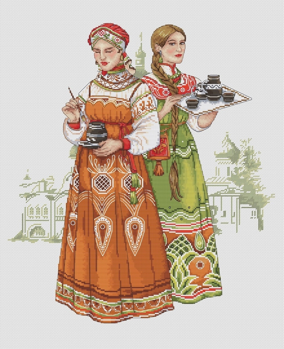The Pskov Women Cross Stitch Pattern фото 1
