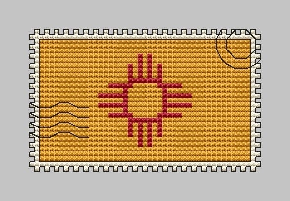 New Mexico Postage Stamp Cross Stitch Pattern фото 1