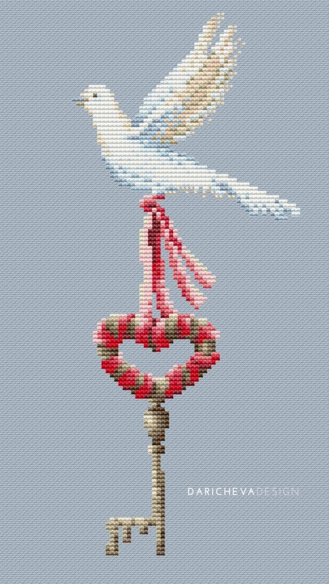 Key to the Heart Cross Stitch Pattern фото 3
