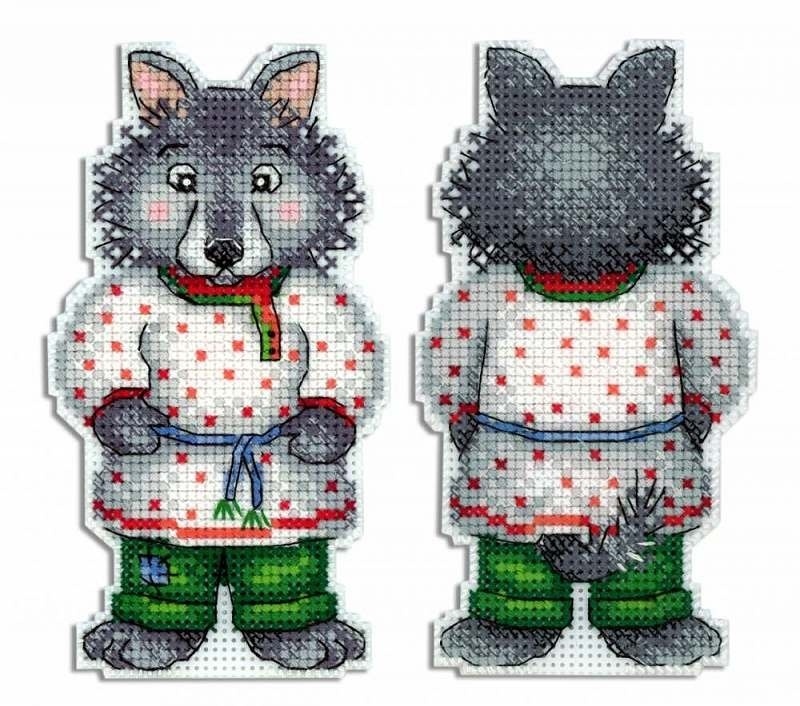Gray Wolf - Teeth Click Cross Stitch Kit фото 1