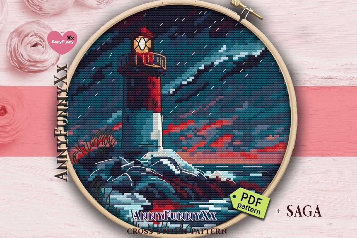A Winter Lighthouse Cross Stitch Chart фото 7