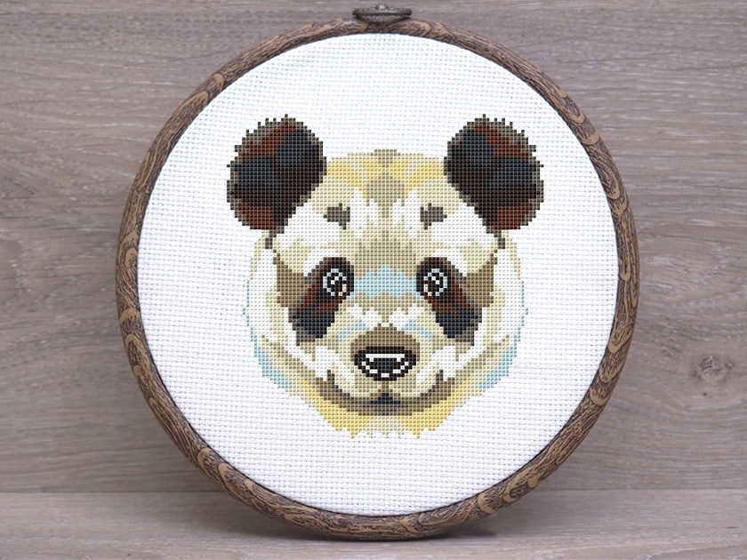 Panda Modern Cross Stitch Pattern фото 2