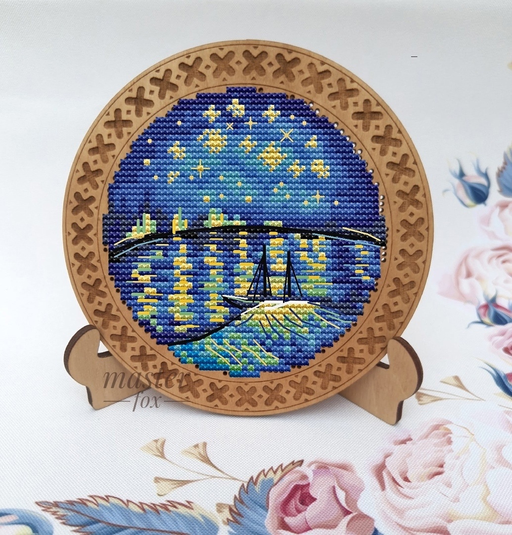 Starry Night Over the Rhône Circle Cross Stitch Pattern фото 2