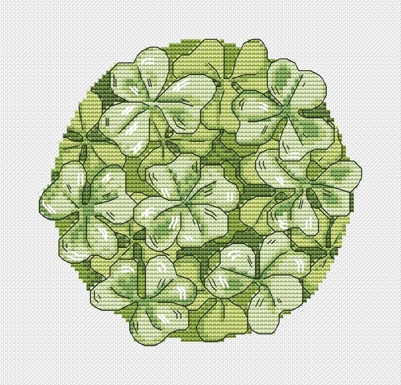 Clover Circle Cross Stitch Pattern фото 1