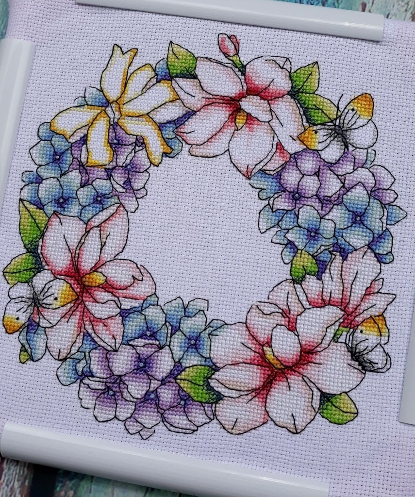 Wreath with Magnolias Cross Stitch Pattern фото 8