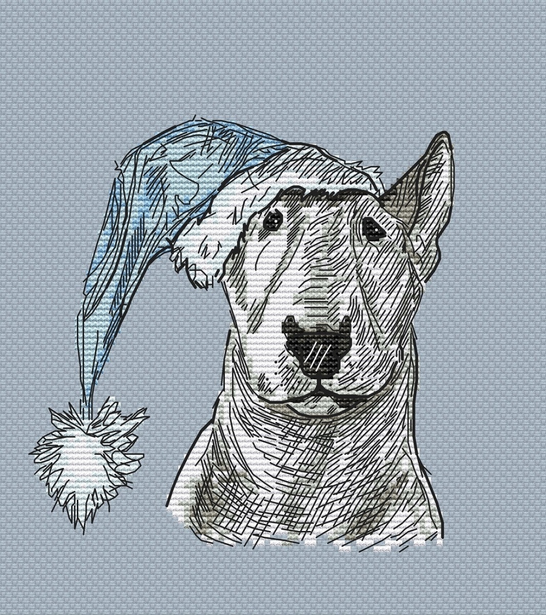 New Year's Dog Cross Stitch Pattern фото 1