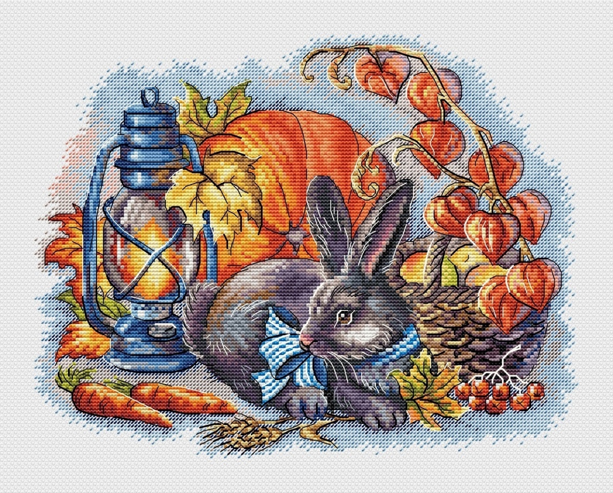 Autumn with a Rabbit Cross Stitch Pattern фото 1