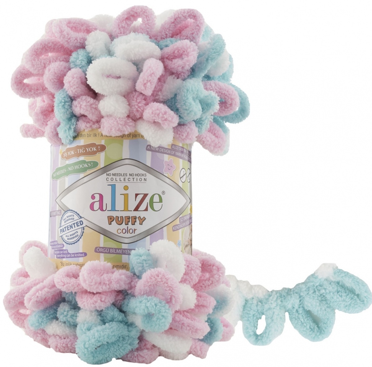 Alize Puffy Color, 100% Micropolyester 5 Skein Value Pack, 500g фото 62