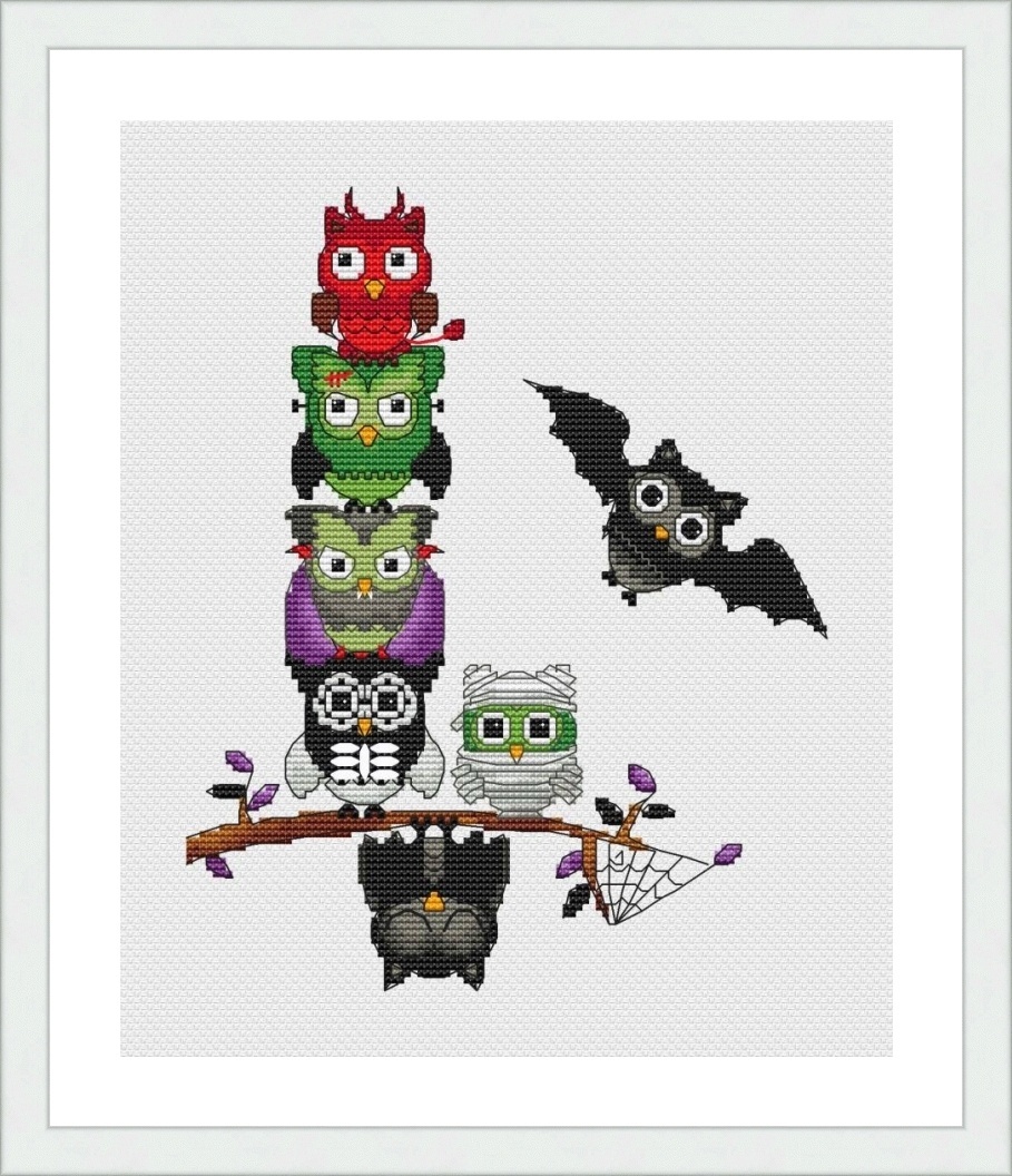 Owls - Halloween Cross Stitch Pattern фото 2