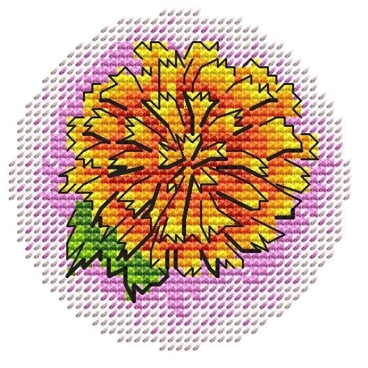 Summer Colors. Calendula Cross Stitch Pattern фото 1