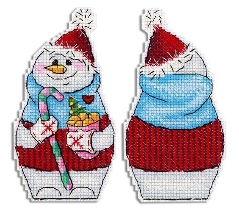 Snowman with Treats Cross Stitch Kit   фото 1