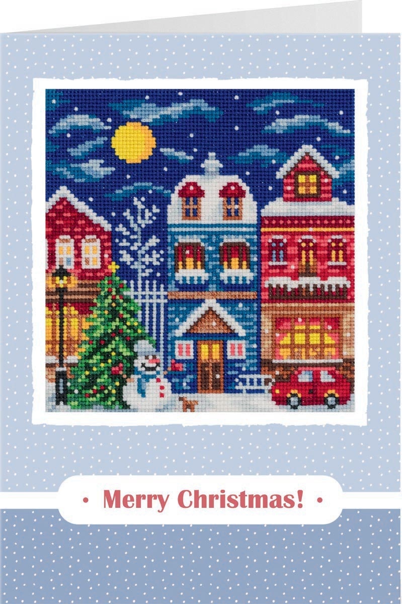 Postcard. Winter Town Cross Stitch Kit фото 1