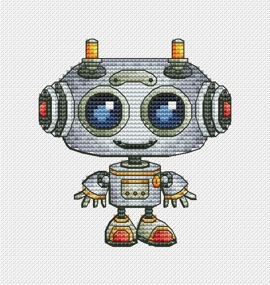 Robot 1 Cross Stitch Pattern фото 1