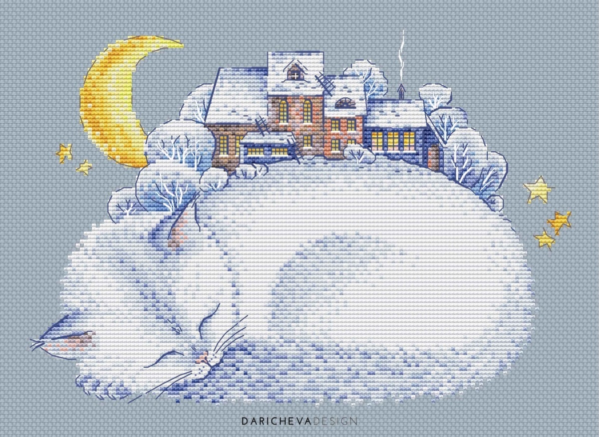 Winter Town Keeper Cross Stitch Pattern фото 1