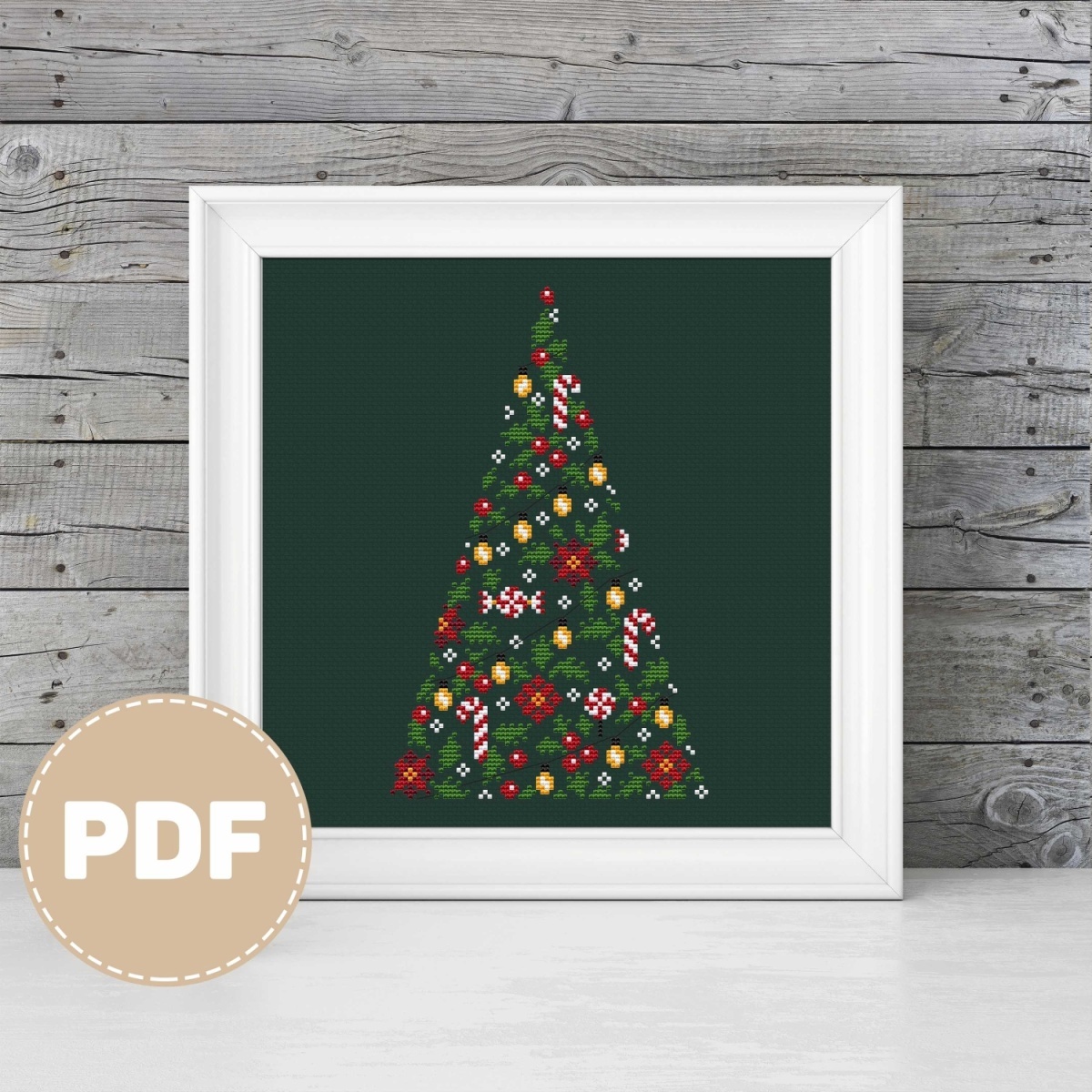 Christmas Tree Simple Cross Stitch Pattern фото 8
