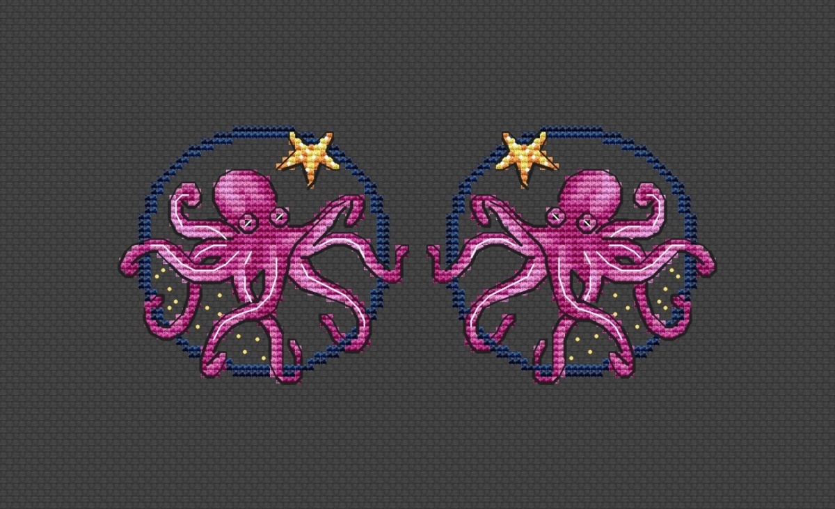Silhouettes. Octopus Cross Stitch Pattern фото 1