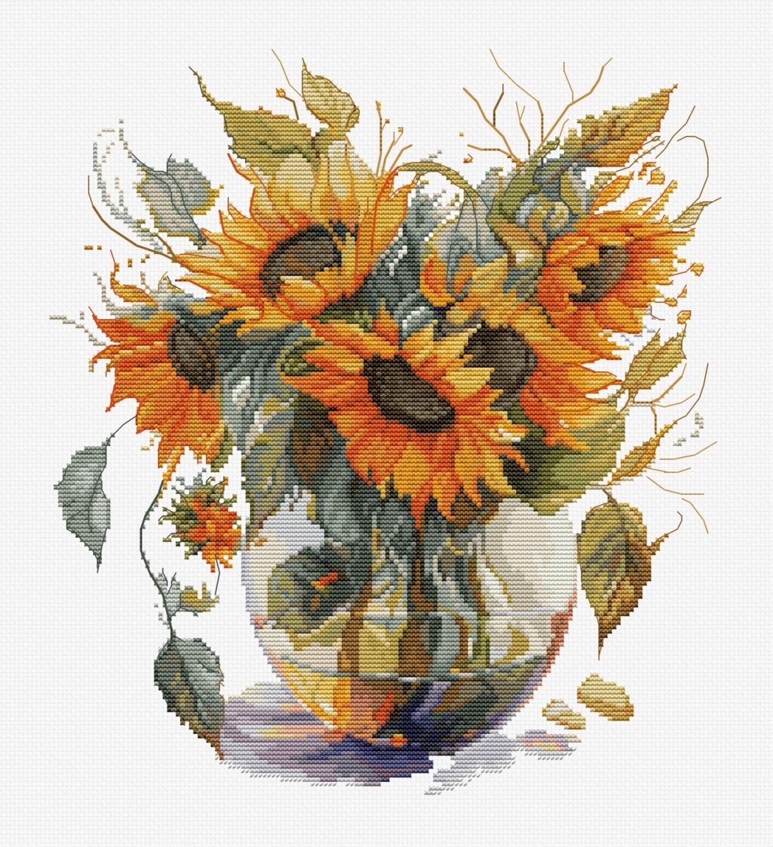 Vase with Sunflower Cross Stitch Kit фото 1