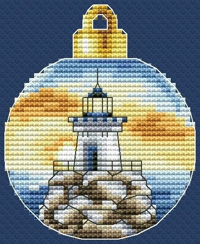 Christmas Bauble. Lighthouse 2-8 Cross Stitch Pattern фото 1