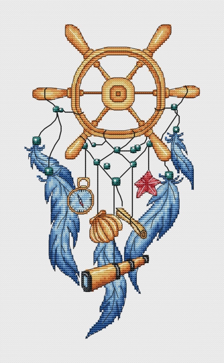 Sea Dream Catcher Cross Stitch Pattern фото 1